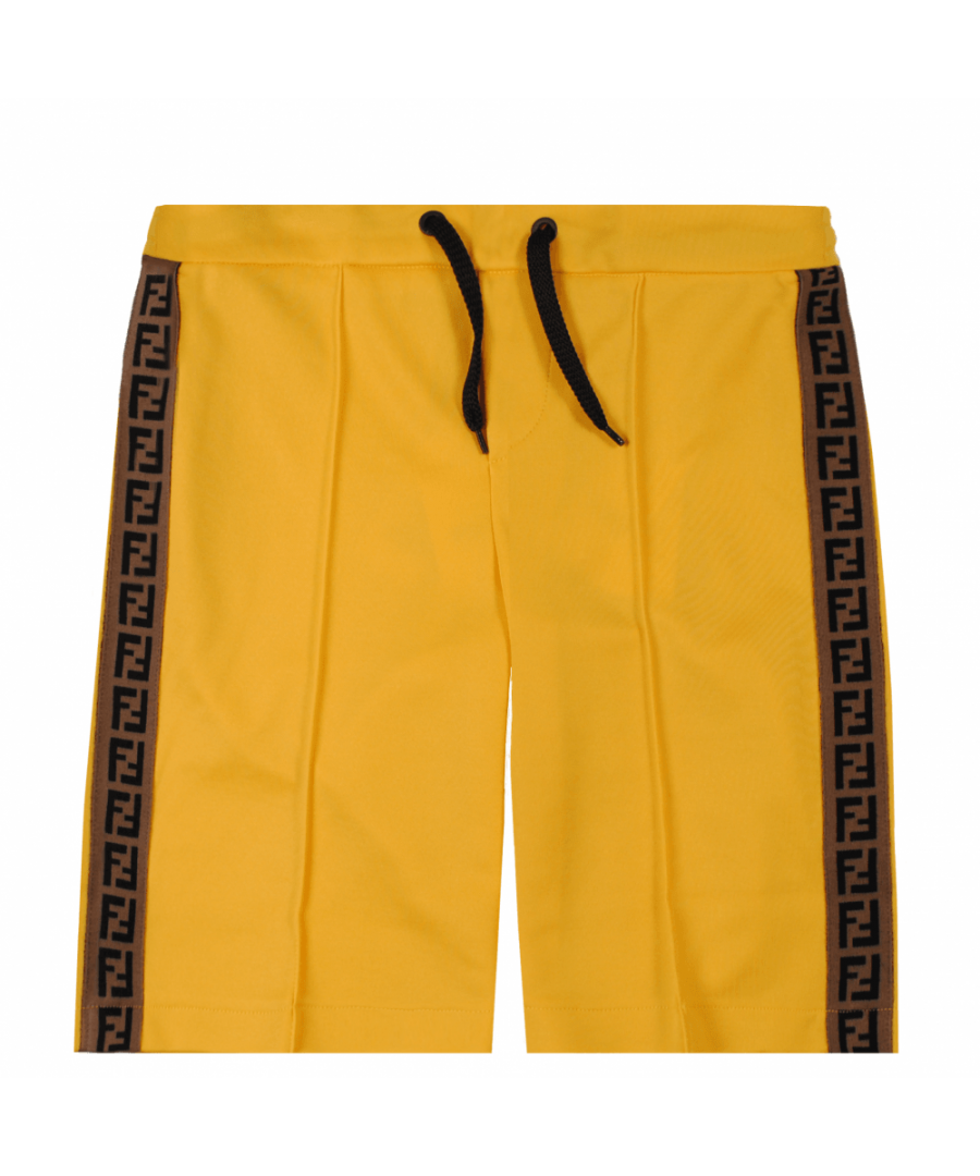 This Fendi Kids Bermuda sweat shorts in yellow features the designer brands iconic 