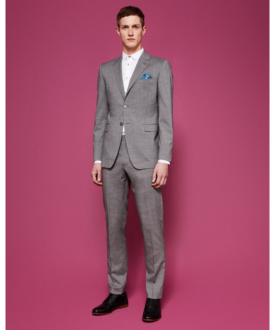 Image for Ted Baker Hamdebj Debonair Slim Semi Plain Wool Suit Jacket, Light Grey