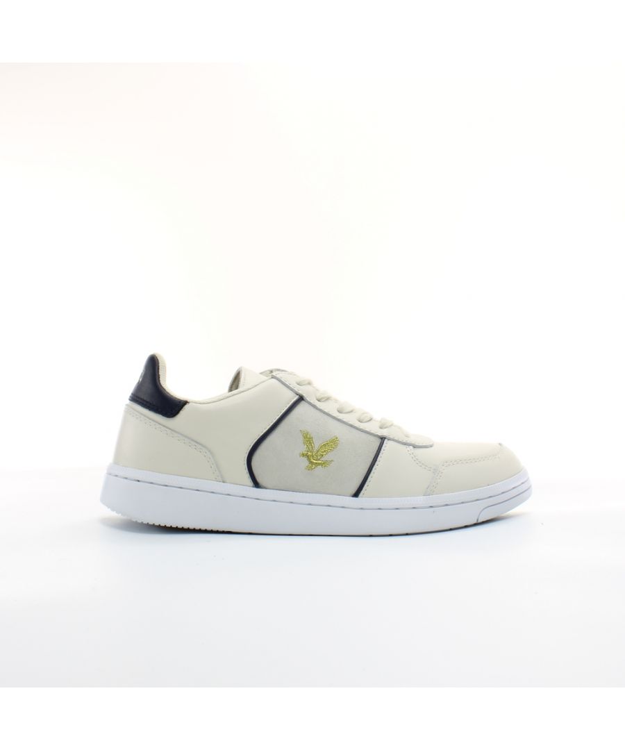 Lyle & Scott Mcavennie II White Leather Lace Up Mens Trainers FW1109 Z455
