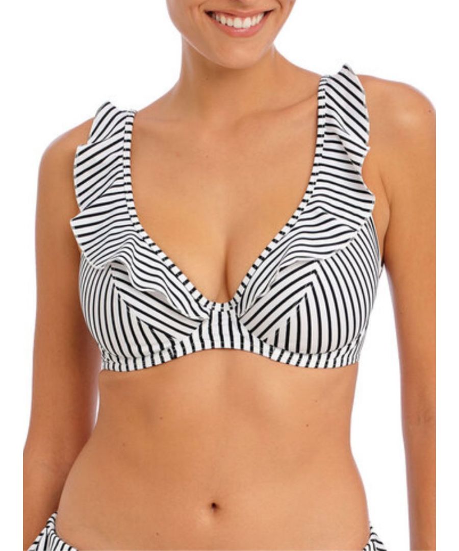 Freya Womens Jewel Cove High Apex Bikini Top - White Polyamide - Size 36J