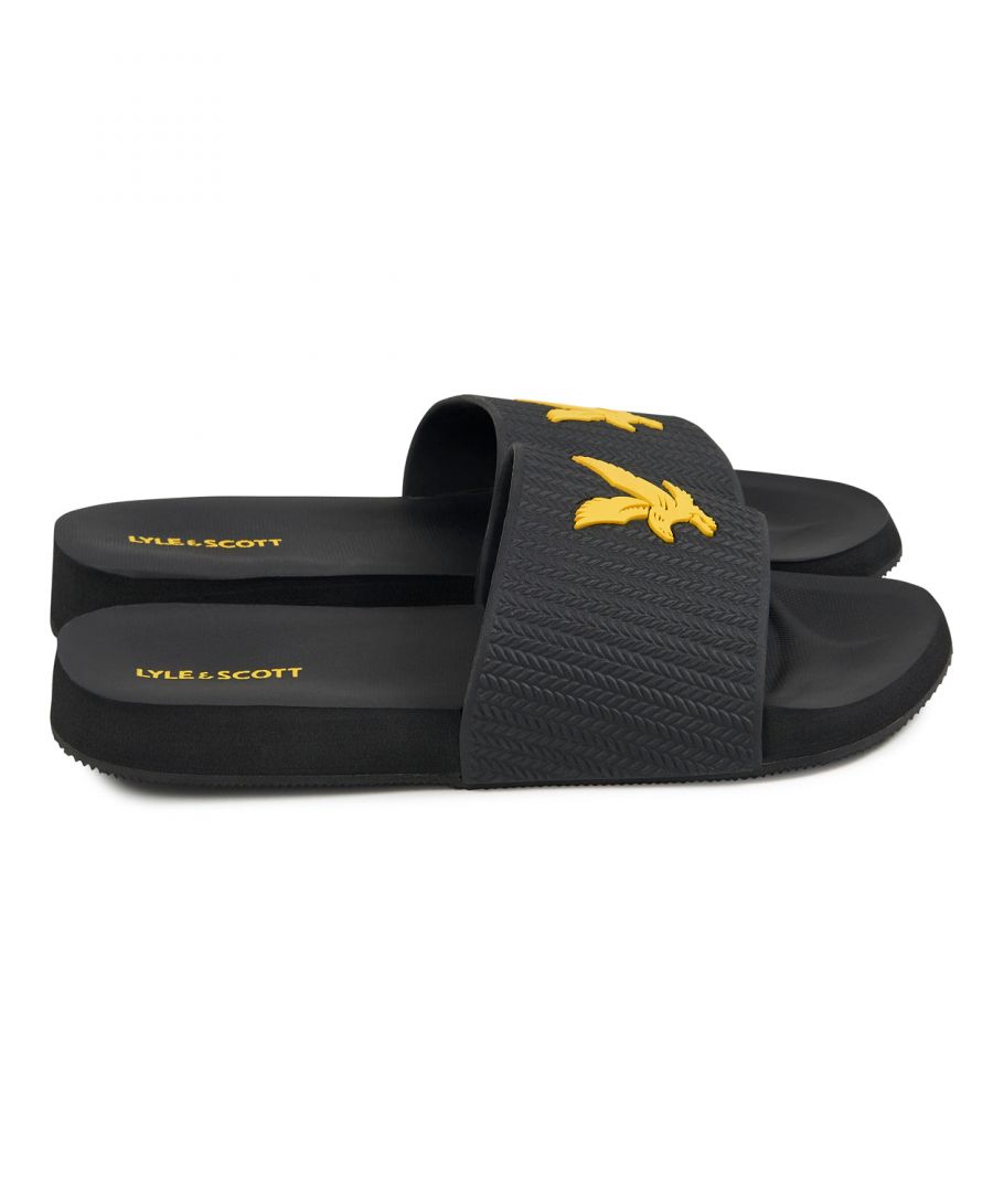 Lyle & Scott Mens Easy Slide in Black - Size UK 9