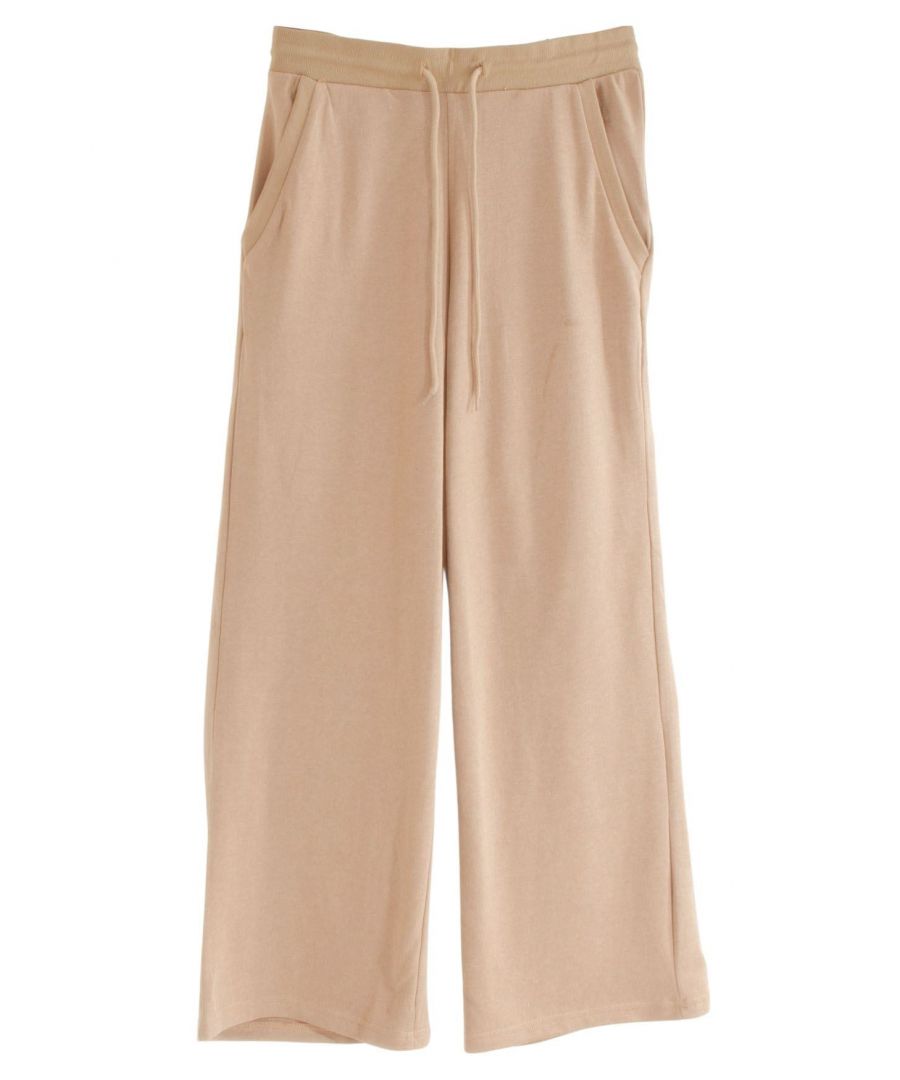 H&M Womens Relaxed Fit Joggers - Beige Cotton - Size Small