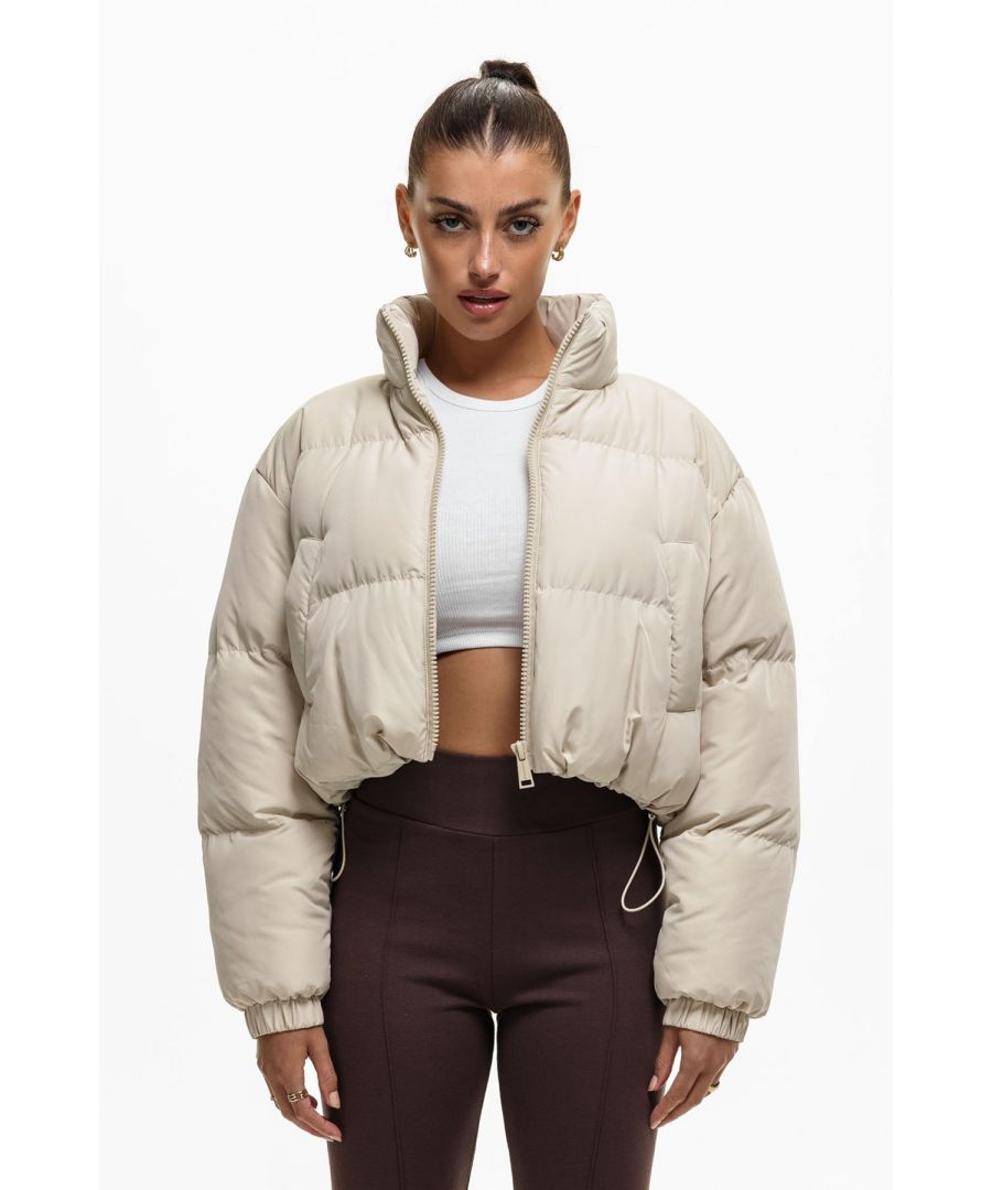 Cotton:On cropped puffer coat in beige