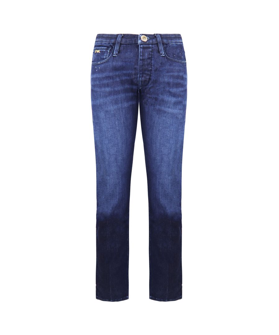 emporio armani j00 slim fit gold series mens jeans - blue cotton - size 30 (waist)
