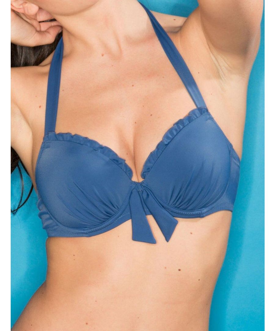 Pour Moi Womens Splash Padded Bikini Top - Blue - Size 32B