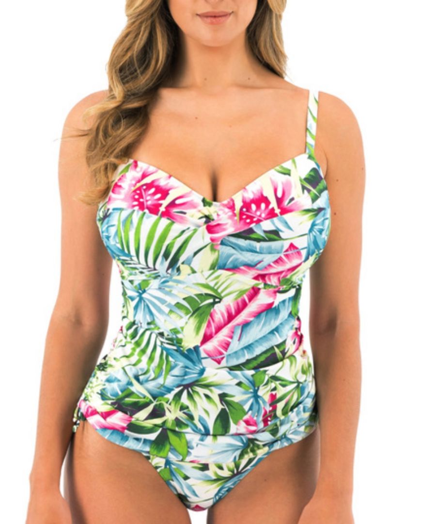 Fantasie Womens Langkawi Twist Front Tankini Top - White Polyamide - Size 38E