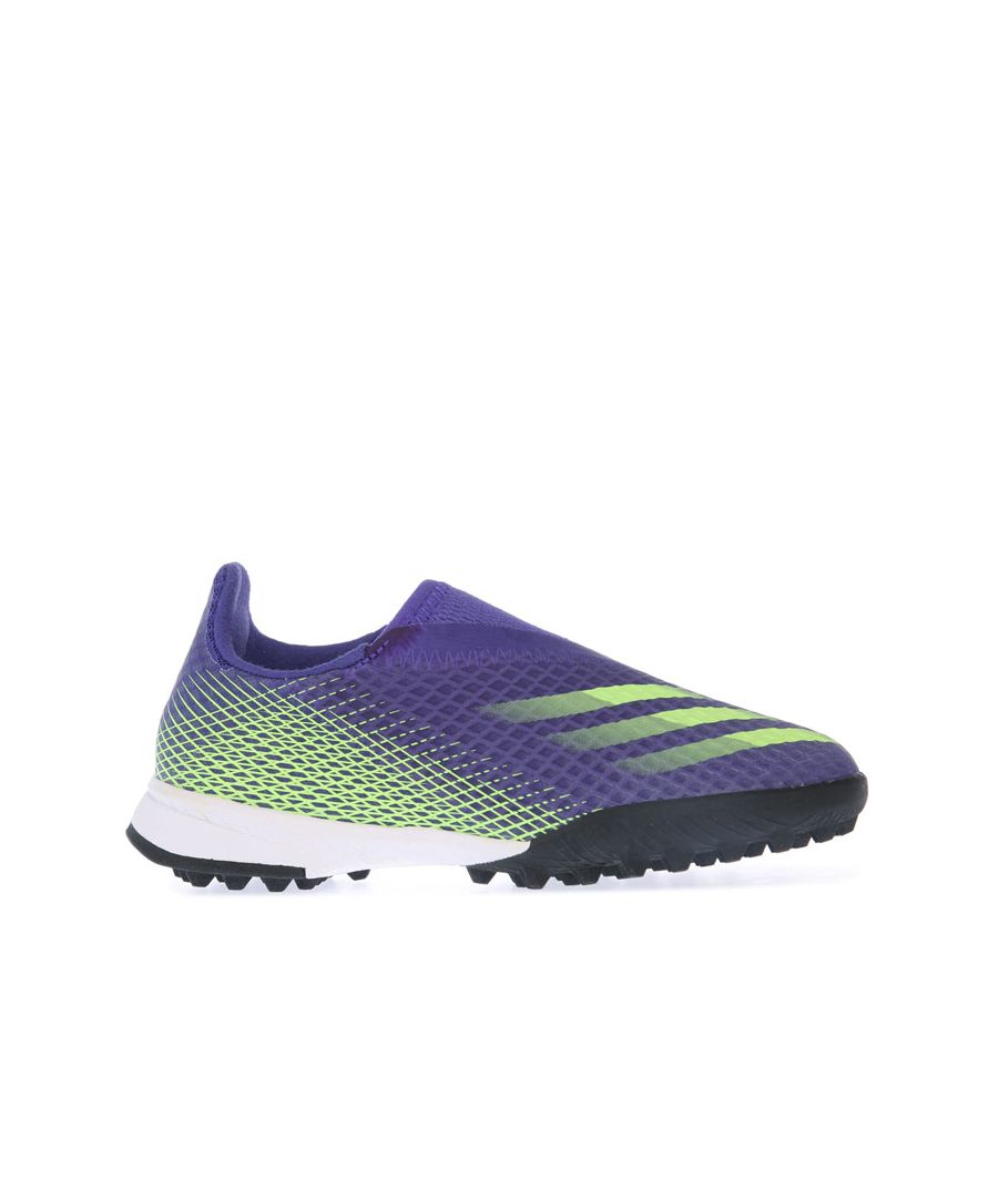Image for Boy's adidas Junior X Ghosted.3 Laceless Turf Boots in Purple