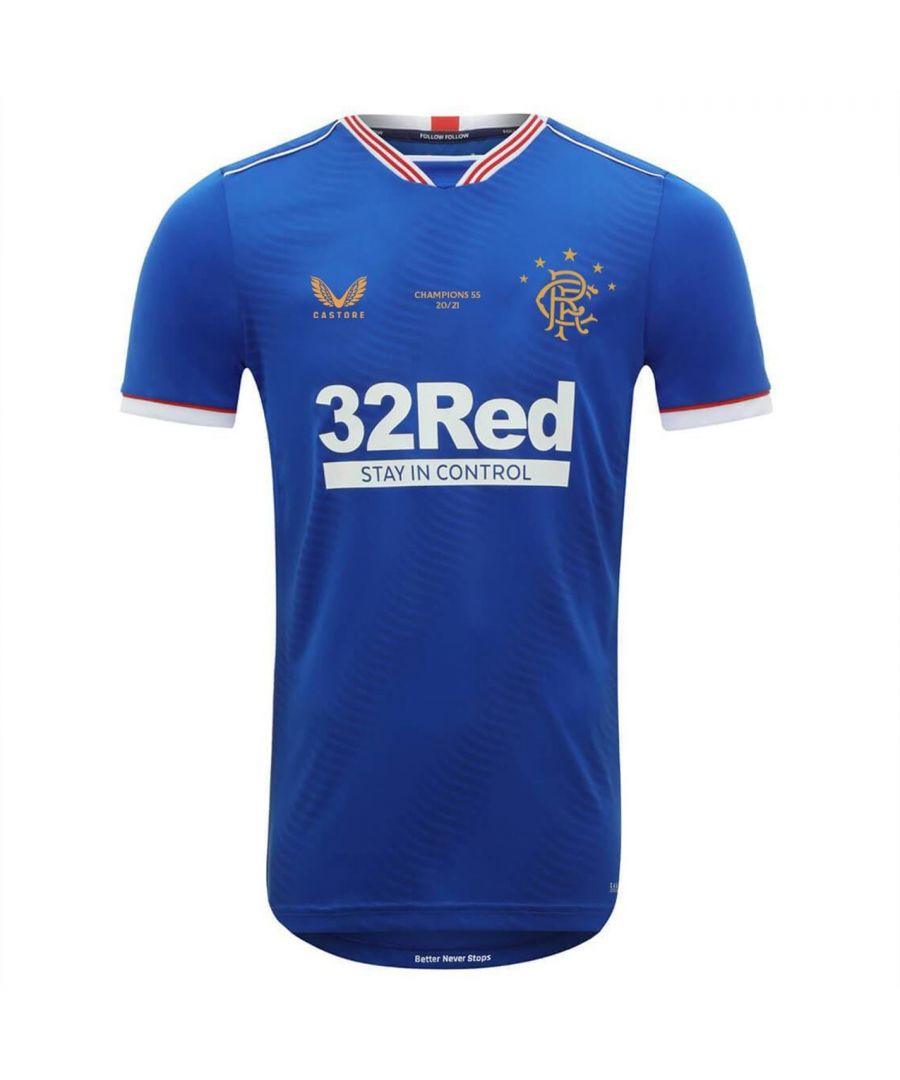 Image for Castore Mens Rangers Champions Home Shirt 2020 2021 Top