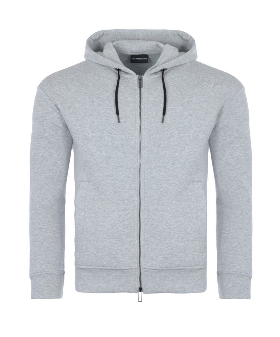Image for Emporio Armani EA Logo Zip Hooded Sweatshirt - Grey Marl