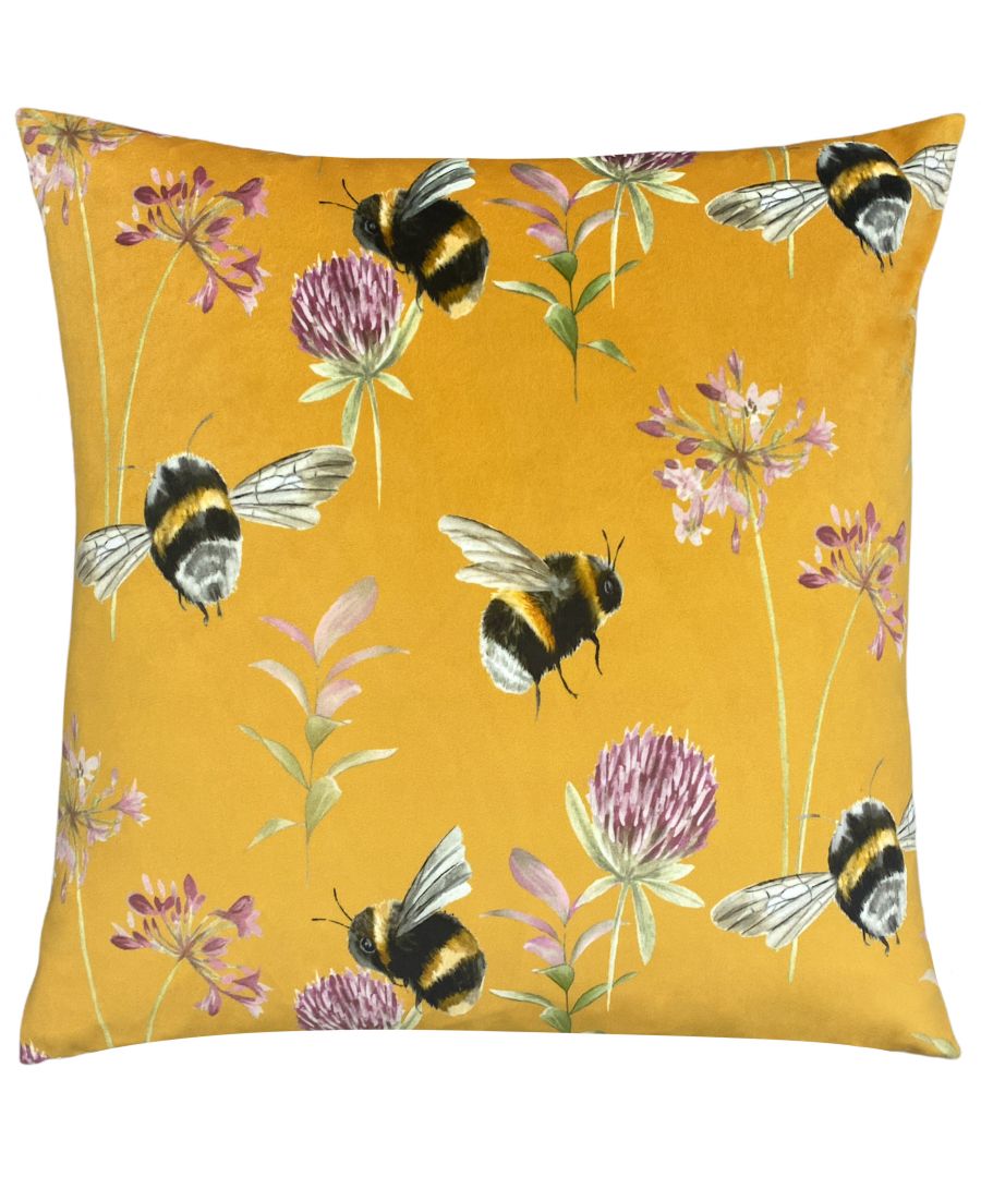 Bring a touch of the outdoors into your home with the Country Bee Garden cushion. The sweet hand-painted design, features bumble bees in flight surrounded by pretty florals. Finished on luxurious soft velvet, in two bright colourways.