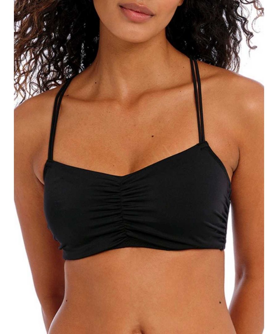 Freya Womens Jewel Cove Bralette Bikini Top - Black Nylon - Size 36F