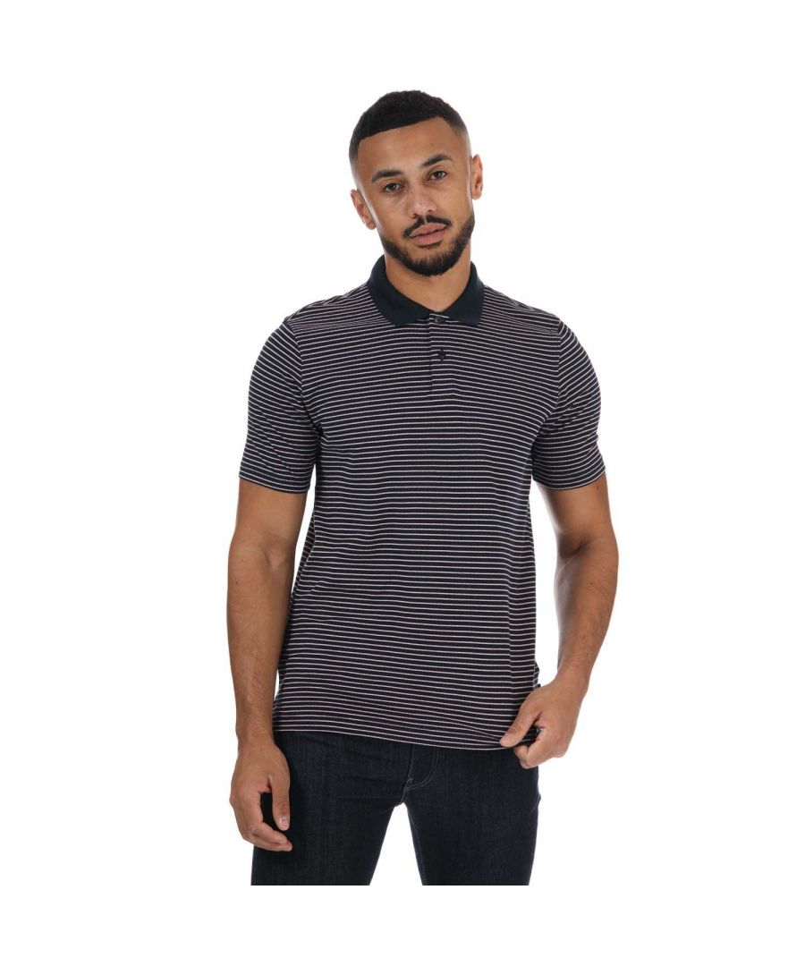 Image for Men's Ted Baker Ravens Stripped Pique Polo Shirt in Navy