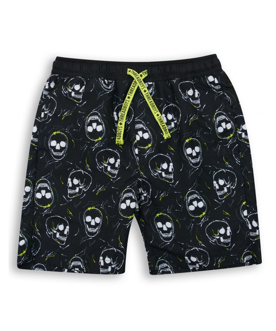 These printed swim shorts from Threadboys features an elasticated waistband, contrasting drawstring and mesh lining. Perfect for by the pool or at the beach, other colours are available.