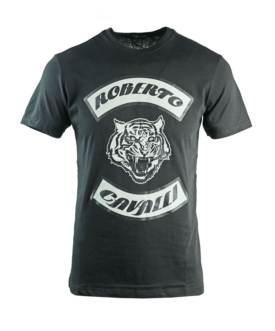 Image for Roberto Cavalli Tiger Head Black T-Shirt
