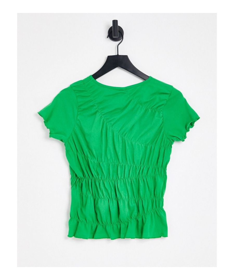 Petite T-shirt by Topshop Add-to-bag material Ruched design Crew neck Slim fit  Sold By: Asos