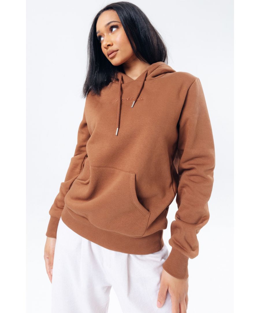 The hoodie staple you need every season. The HYPE. brown scribble women's hoodie, available in UK size 6 up to 20, featuring a fabric base of 80% Cotton and 20% Polyester, creating the supreme amount of comfort you need. For a relaxed casual vibe, wear with the matching joggers, for a smarter look, team with a floaty midi skirt and high-top kicks. Designed in a brown base with a embroidered white justhype signature logo, finished with a kangaroo pocket. Machine wash at 30 degrees.