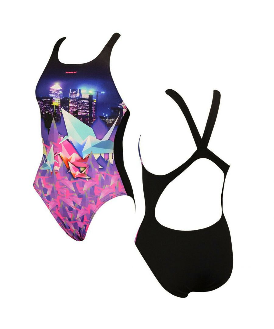 Maru Metro Womens Swimming Costume - Purple Textile - Size 8 UK