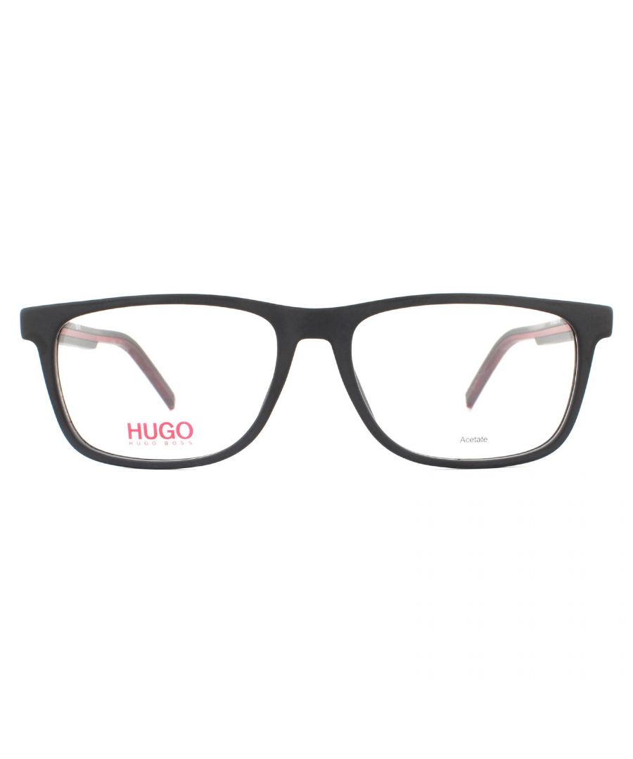 Hugo Hugo Boss Hugo Boss Mens By Glasses Frames Hg 1005 Blx Matte Black Red Men Metal - One Size