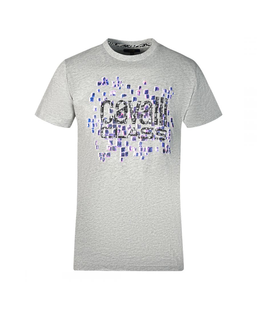 Cavalli Class Scales Design Logo Grey T-Shirt