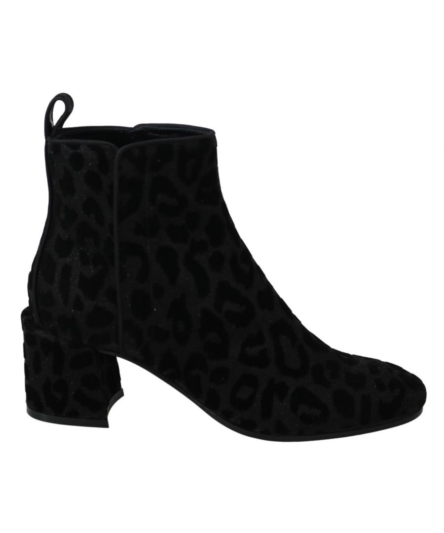 Image for Dolce & Gabbana Black Leopard Short Boots