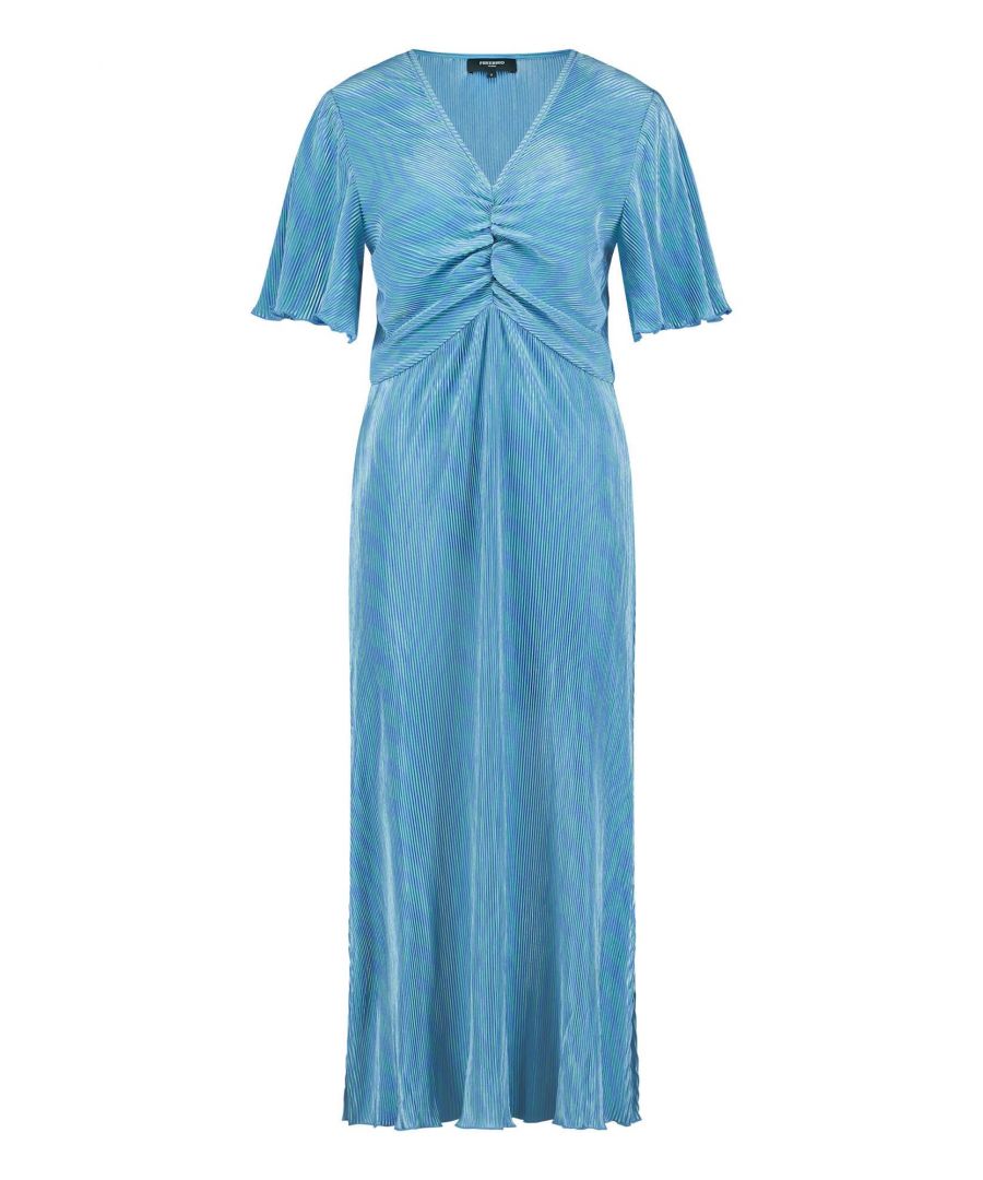 Freebird jurk Giselle met ruches blauw