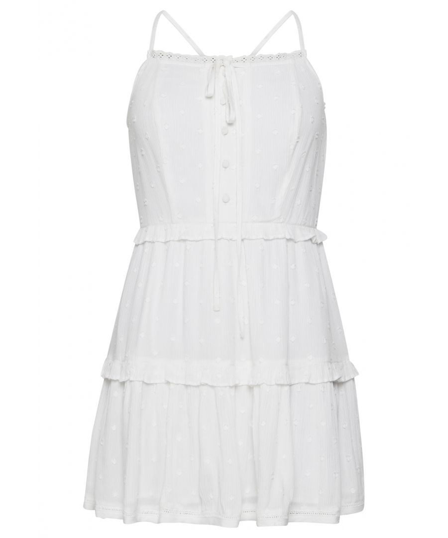 Superdry Womens Vintage Broderie Cami Dress - White - Size 10 UK