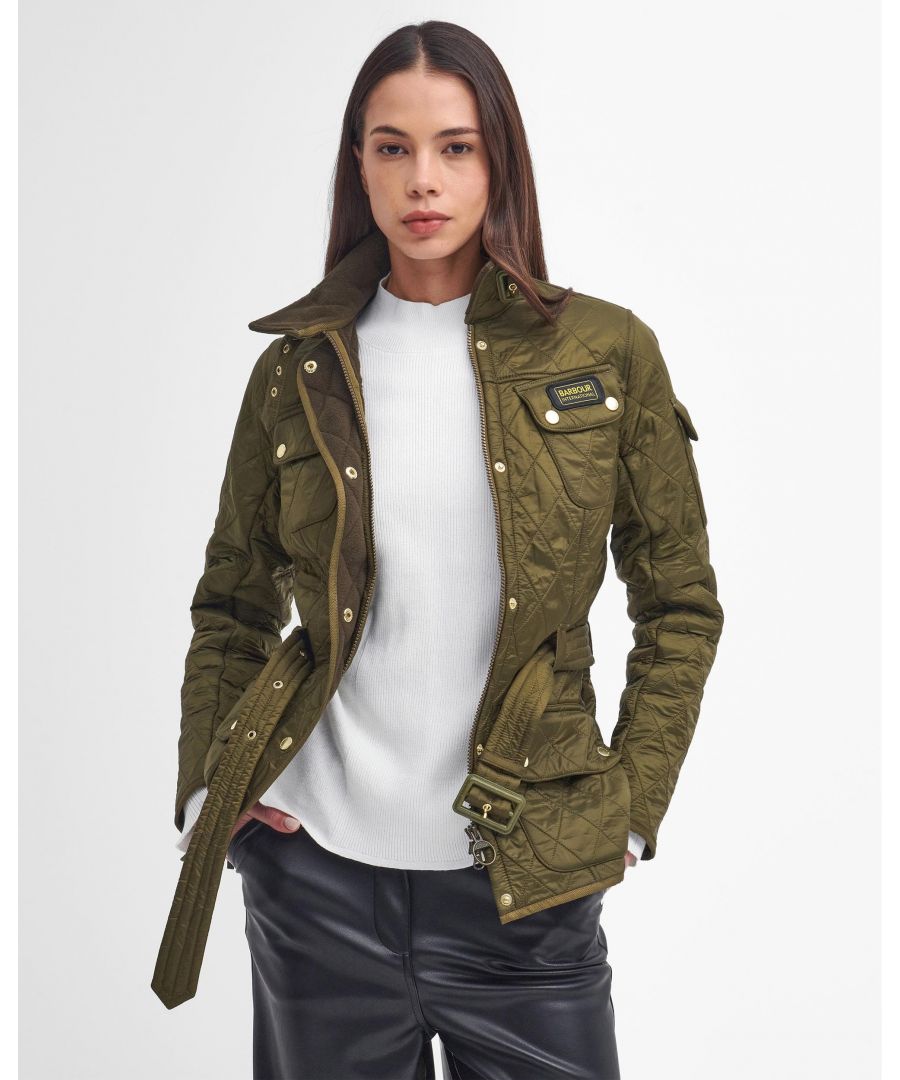 Barbour International Womens Polarquilt Jacket - Green - Size 12 UK - Secret Sales