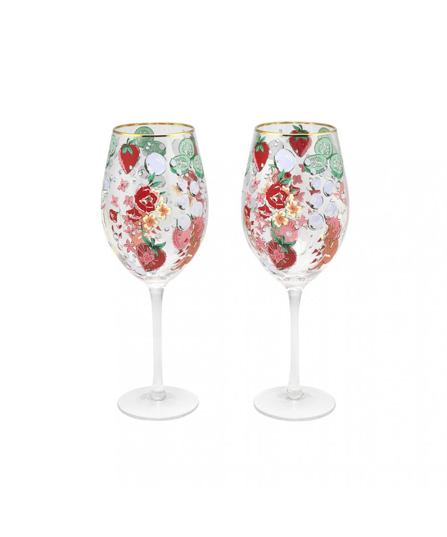 Set of 2 Wine Glasses - Self Care - Lilac/Grey