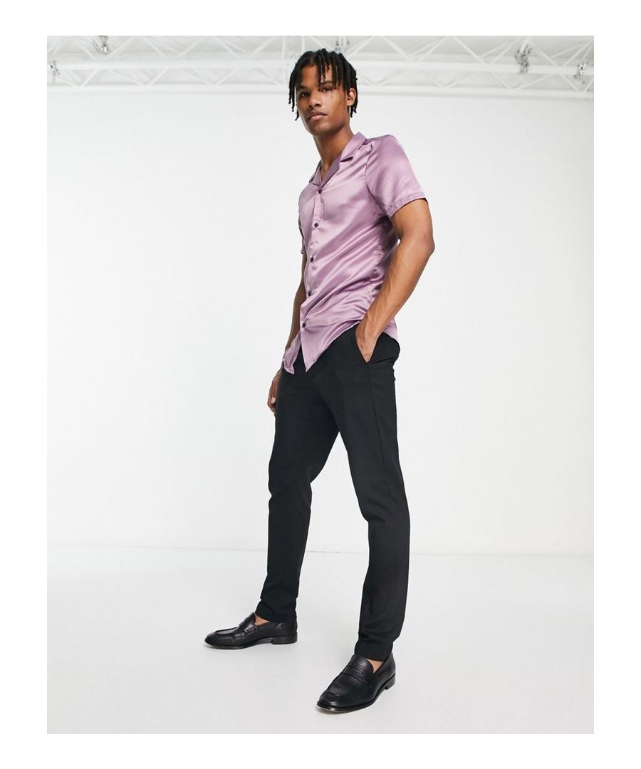 Shirt by ASOS DESIGN Compliments: incoming Revere collar Button placket Short sleeves Regular fit Sold by Asos