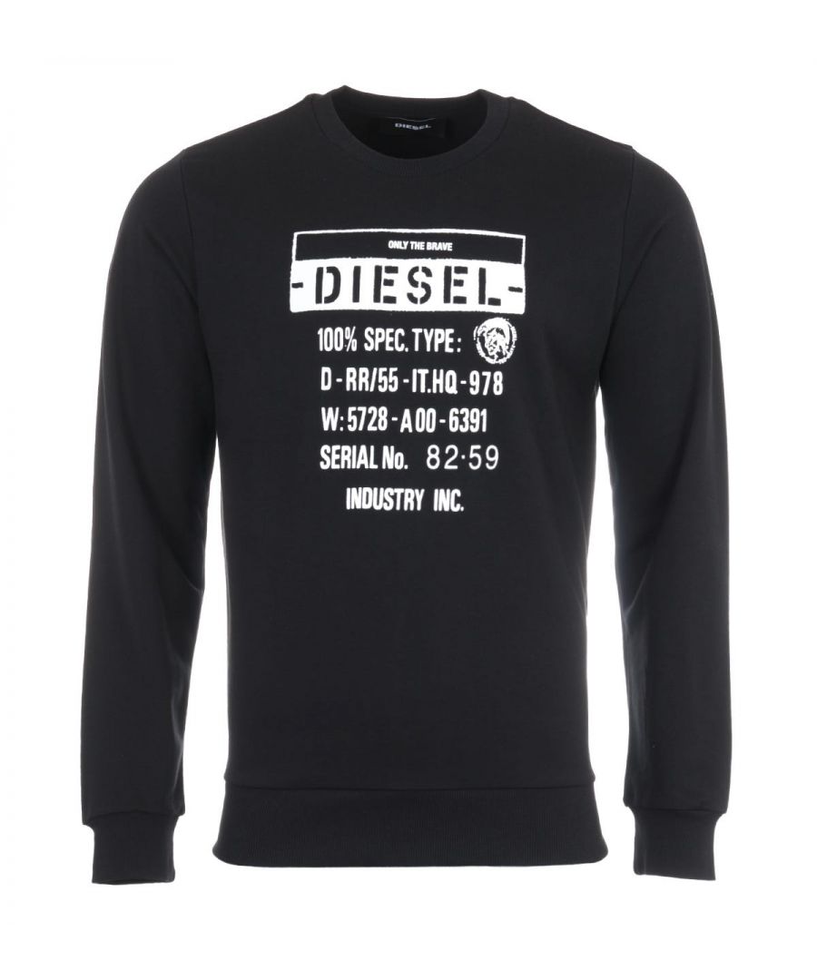 Diesel S-Girk sweatshirt met 'Only The Brave'-detail, zwart
