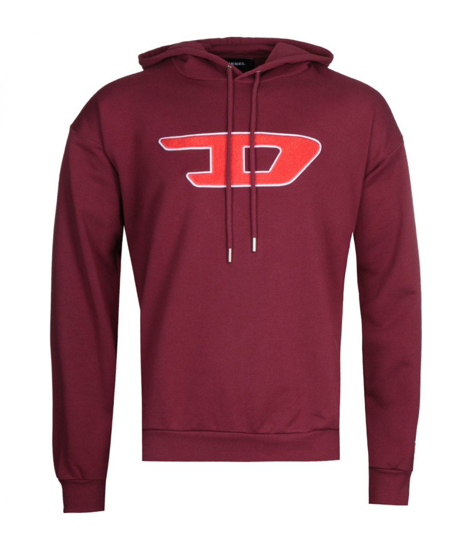 A cotton crafted hooded sweashirt by Diesel. The Diesel S-Division Felpa Burgundy Hooded Sweatshirt features long sleeves and ribbed trims. This design is finished with the iconic Diesel logo embroidered on the chest.Regular Fit, Cotton Composition, Ribbed Trims, Drawstring Hood, Diesel Branding. Style & Fit:Regular Fit, Fits True to Size. Composition & Care:100% Cotton, Machine Wash.