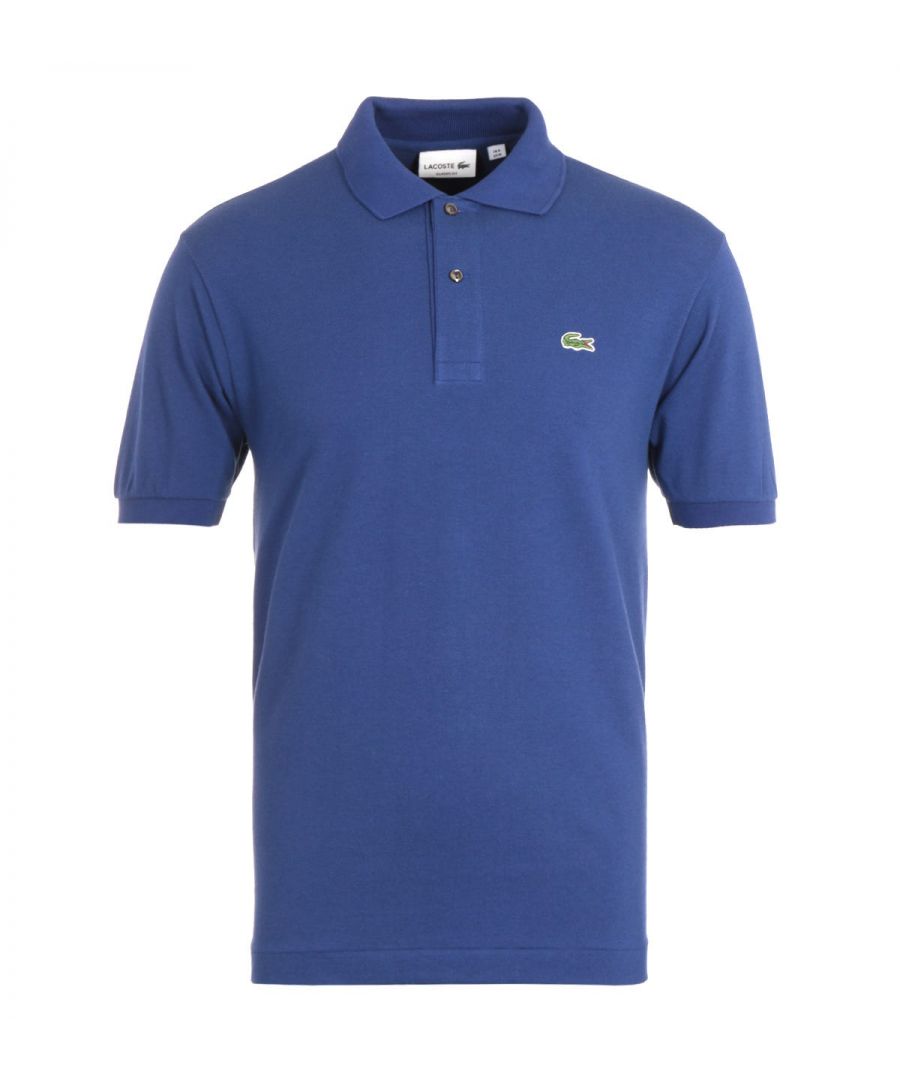 Lacoste Mens Classic Fit Cobalt Blue Polo Shirt Cotton - Size Small