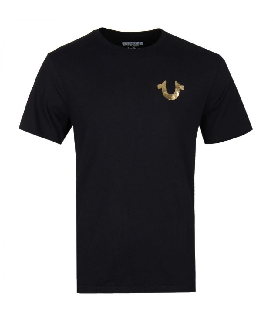 Image for True Religion Gold Buddha Logo Black T-Shirt