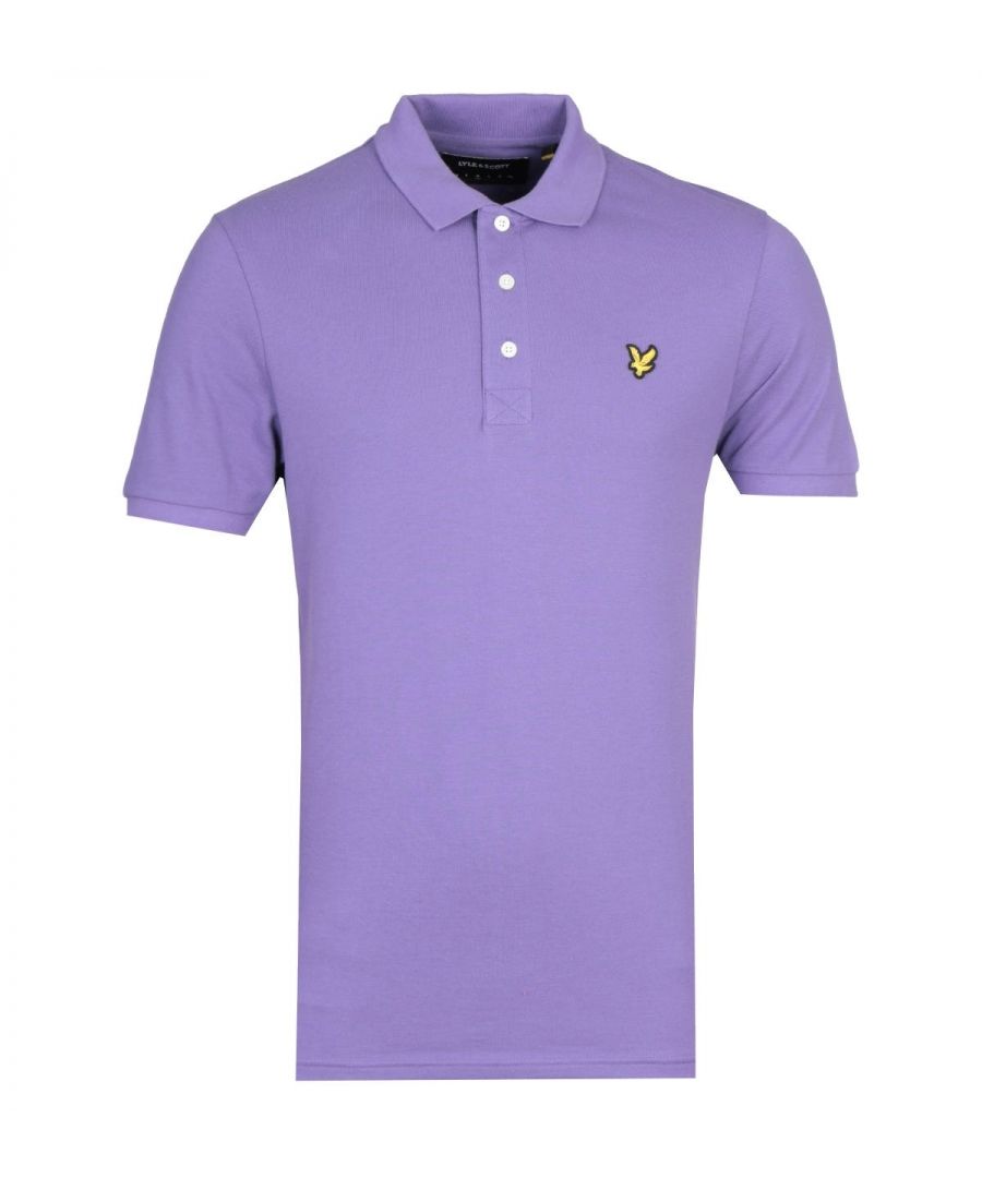 Men's Lyle And Scott Plain Polo Shirt in Violet