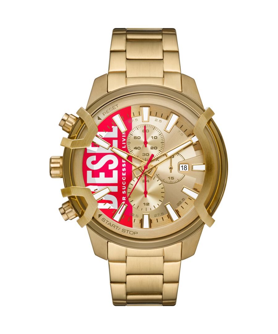 Diesel Griffed Heren Horloge Goudkleurig DZ4595