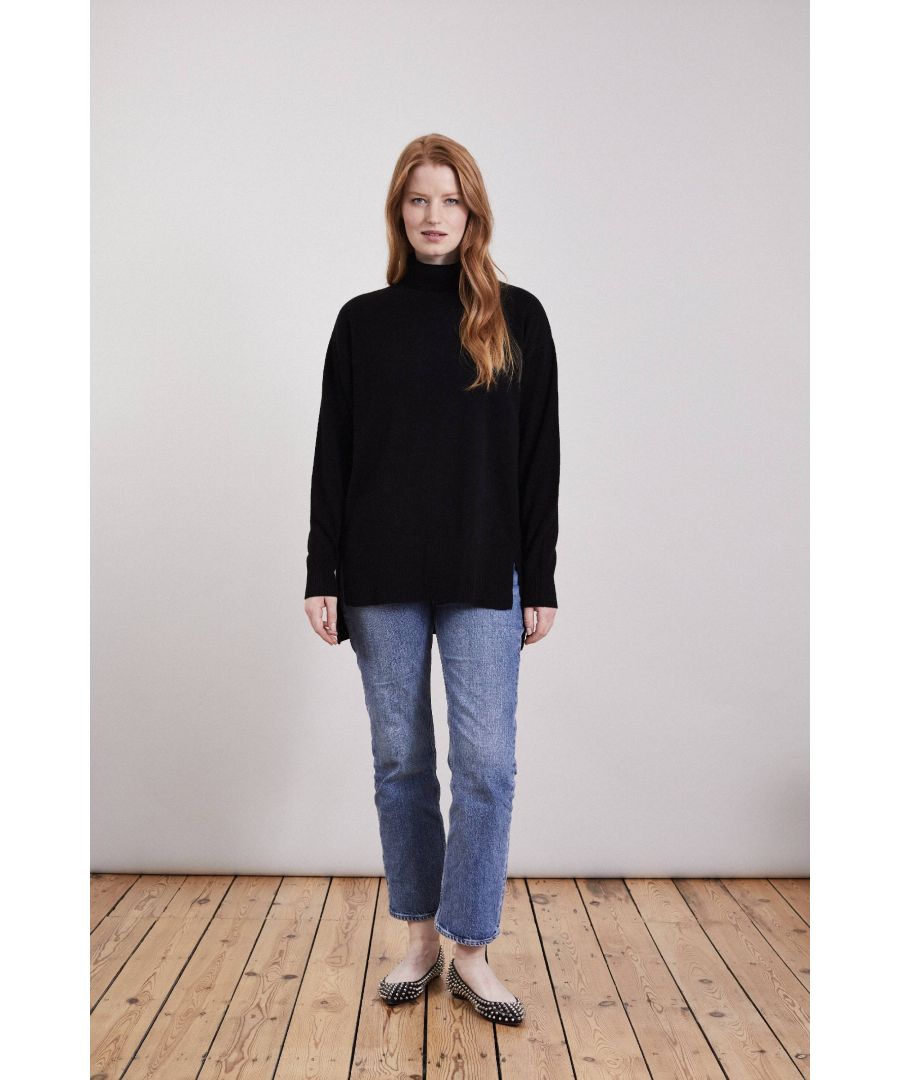 Image for Polo Neck Cashmere Sweater in Black