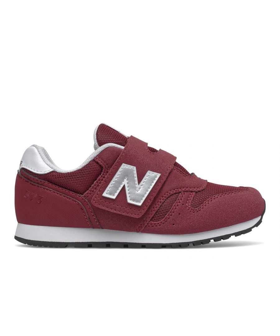 New Balance Girls Girl's Juniors 373 Bungee Lace with Top Strap Shoes in Burgundy - Size UK 11 Kids