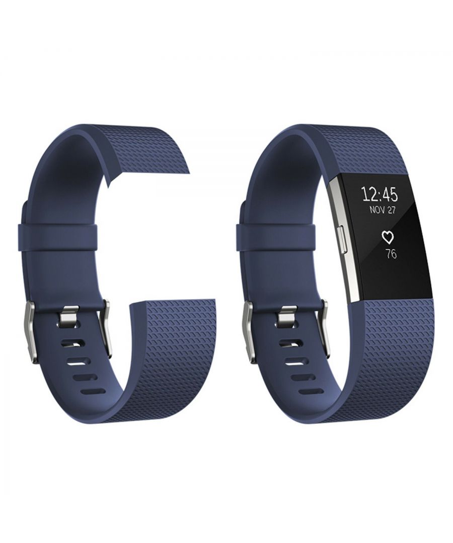 Aquarius Classic Replacement Strap Compatible Fitbit Charger-2 Royal Blue, Large  Luxurious Business style classic soft silicone band for Fitbit Charge 2 Advanced Fitness Tracker. It is a perfect companion mixed with fashion, nobility, elegance for Fitbit Charge 2 Special Edition. Comes with an adapter on both ends, super easy and direct installation and removal, locks onto Fitbit Charge 2 smartwatch interface precisely and securely. EASY INSTALLATION: Easy and direct installation and one button removal, no tool required. The band comes with Fitbit Charge 2 watch Lugs on both ends, which locks onto the watch interface precisely and securely. STRAP HOLDER: Easy to assemble and resize, holds your fit bit charge 2 wrist bands securely in place and a strap holder to secure the extra length. No worry about falling off your precious Fitbit. SWEAT & WATER RESISTANT: Fitbit charge 2 bands are made of high quality and soft elastomer, sweat resistant & water-resistant, prevents skin from irritation, soft, lightweight and durable, very comfortable to wear. COMFORTABLE & RESISTANT: The diamond-textured classic bracelet wristband/sport-armband for classic fit bit charge 2 is made of top quality elastomer TPU materials, no sensitive irritation to the skin of 99% people. Sweat-resistant & water-resistant & dust resistant, comfortable. MULTICOLORED CHOICE: Different colours for your choice, adapt according to your mood and your outfit in everyday life. You can also mix colours to wear for unique styles. There are four types of a different colour is available like Purple, Black, Royal Blue, Grey.   Product Specifications :  Brand: Aquarius Material: Plastic Available Colors: Purple, Black, Royal Blue, Grey Available Size: Large, Small   Large Size Dimensions : 12x3x5 cm Small Size Dimensions: 11x3x5 cm  Package Includes : 1x Aquarius Classic Fitbit Charge-2 Replacement Strap