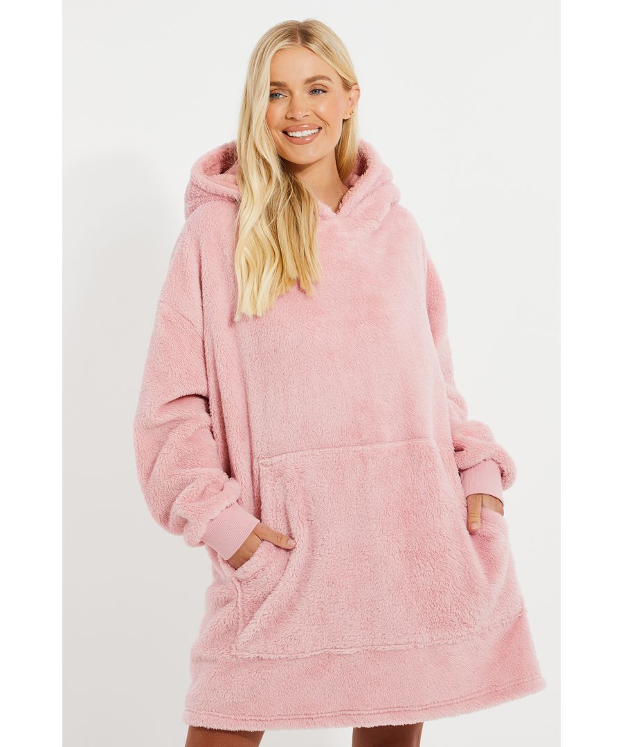 Threadbare Women's 'Jamie' Oversized Loungewear Hoodie|Size: L|pink