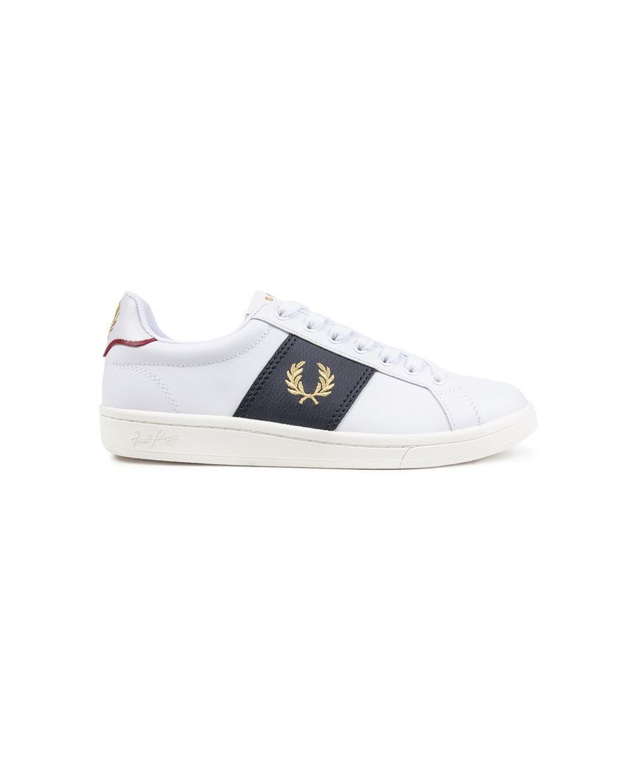 Fred Perry Mens B721 Trainers - White Leather - Size UK 8