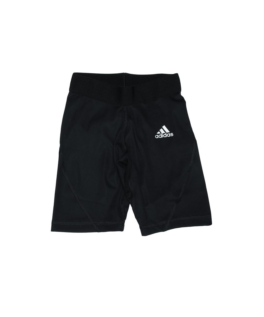 adidas Boys Boy's Infant Alphaskin Short Tights in Black - Size 5-6Y