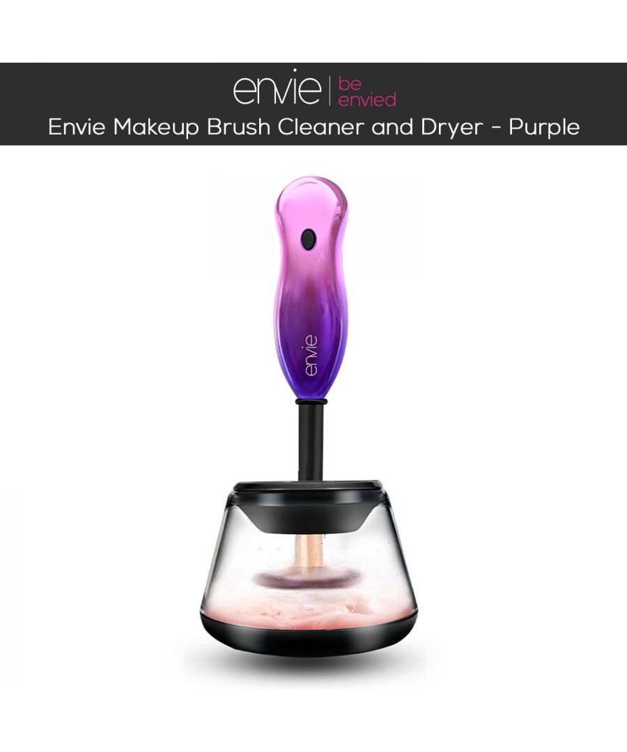 Make cleaning your makeup brushes a breeze with the envie brush cleaner and dryer.  Effectively cleanse your makeup brushes from oil, bacteria, dirt and dead skin that is often left on the brushes after use.  With its bespoke holders, the cleaner and dryer cleanses up to 8 different sized brushes.  \n\nKey Features:\nCleans dirt and bacteria from brushes within minutes \n8 silicone collars that will fit most brushes\nEasy to use \nPortable