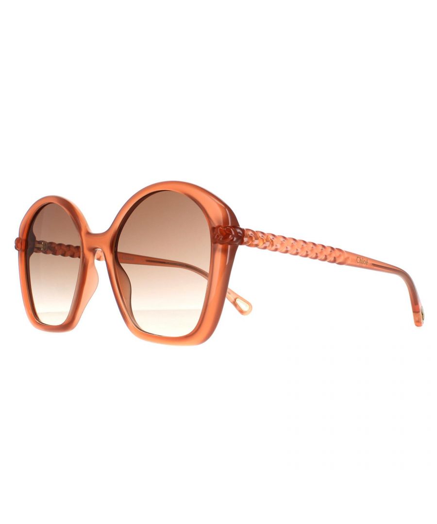 Chloé Chloe Square Womens Dark Pink Brown Gradient CH0003S - One Size