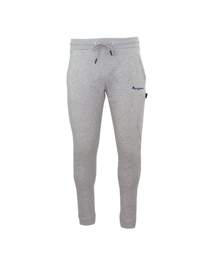 Mens Aquascutum Sweat Pants in grey.- Adjustable drawstring waist.- Two side pockets.- Branded logo.- Ribbed cuffs.- Regular fit.- 100% Cotton. - Ref:PAAI0294