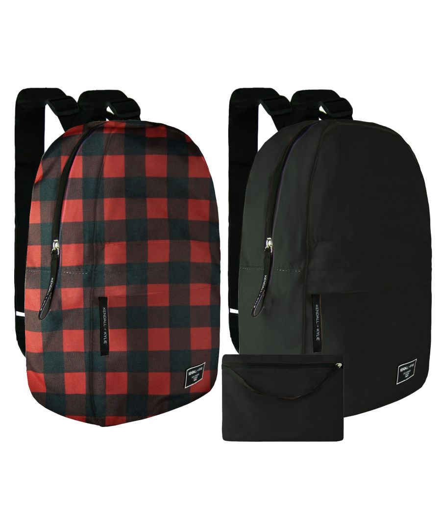 kendall + kylie unisex 2-pack washable red/black backpack - multicolour - one size