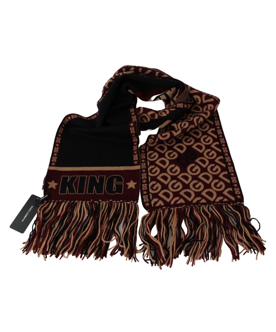 Image for Dolce and Gabbana Multicolor #DGMILLENNIALS Wool Wrap Fringes Scarf