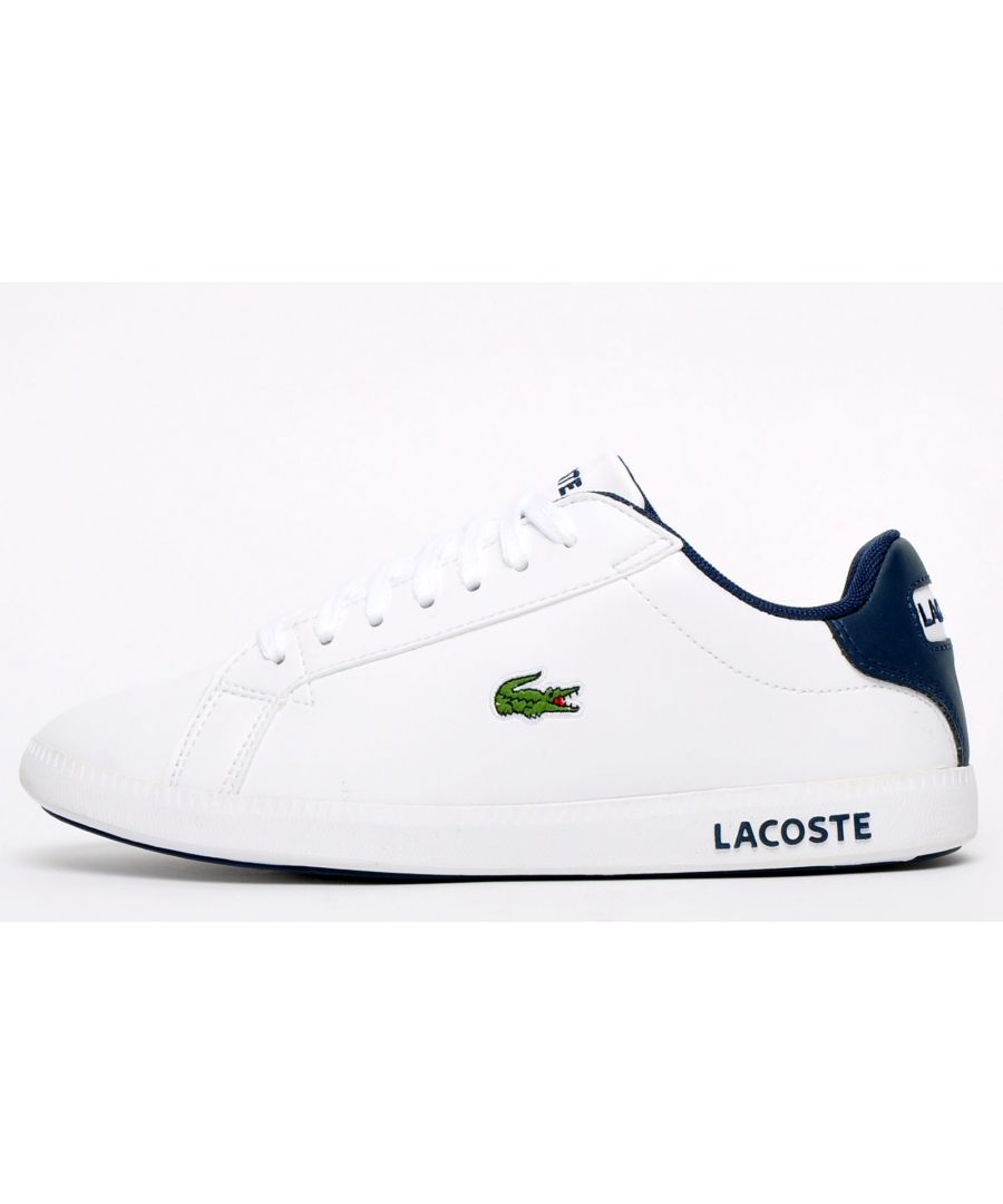 Boy's Lacoste Junior Graduate Trainers in White Navy