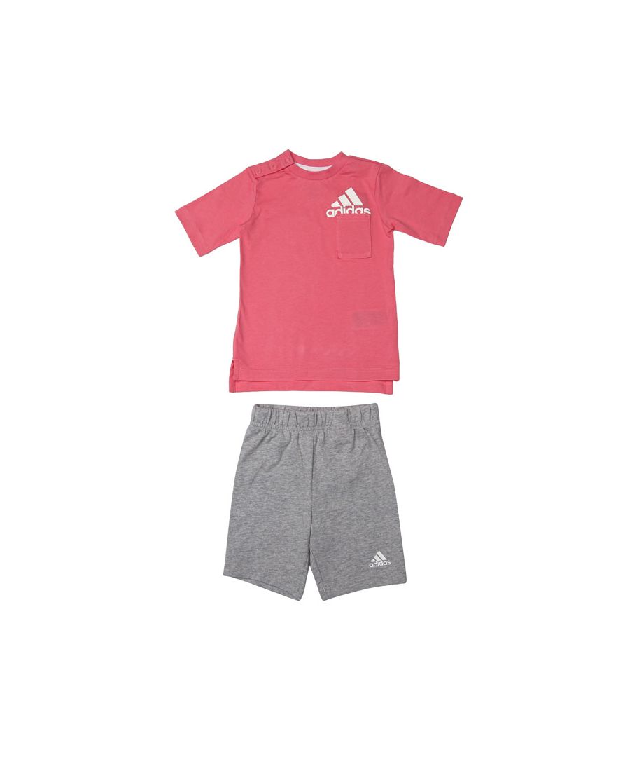 Image for Girl's adidas Baby Badge Of Sport Summer Set in Rose