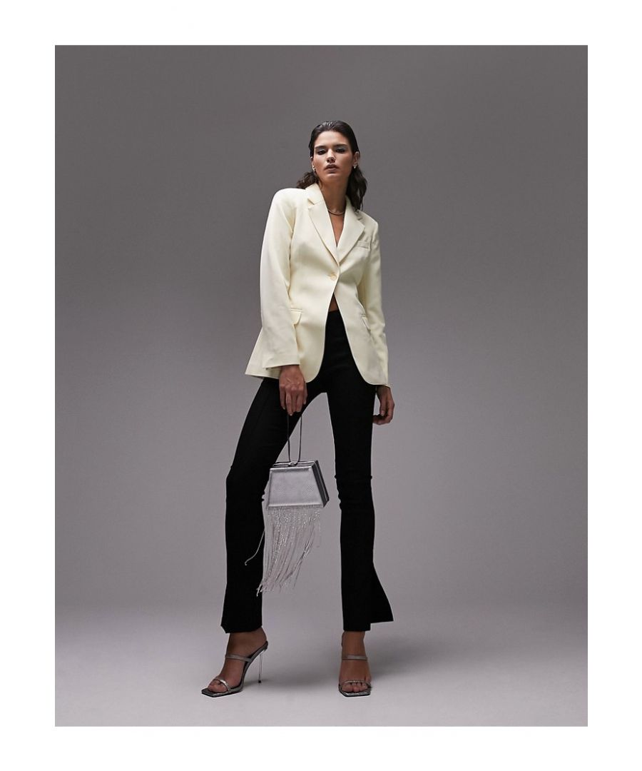 In The Style x Lorna Luxe longline fitted blazer in black