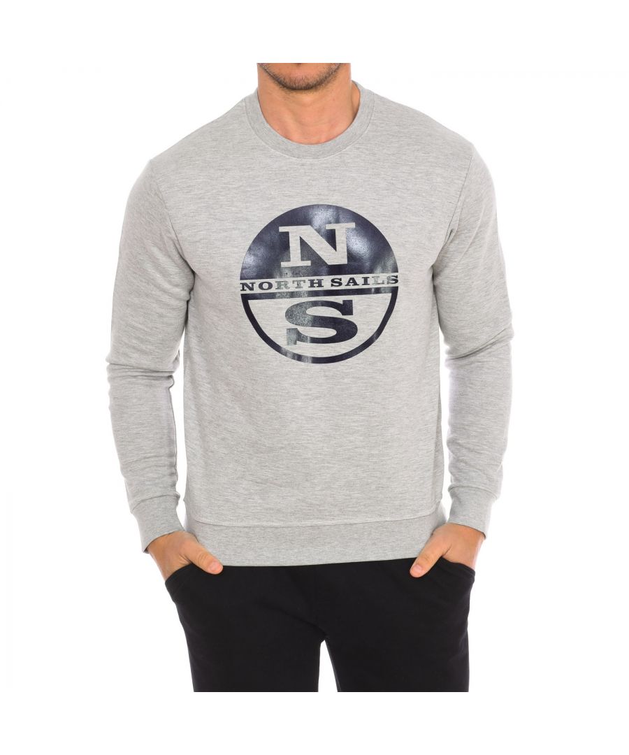 North Sails Mens Long-sleeved crew-neck sweatshirt 9024130 men - Grey - Size X-Large